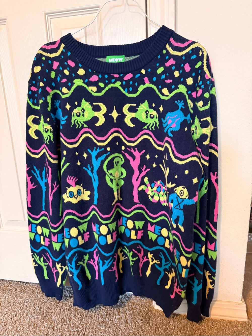 Multicolor Graphic Sweater - Navy